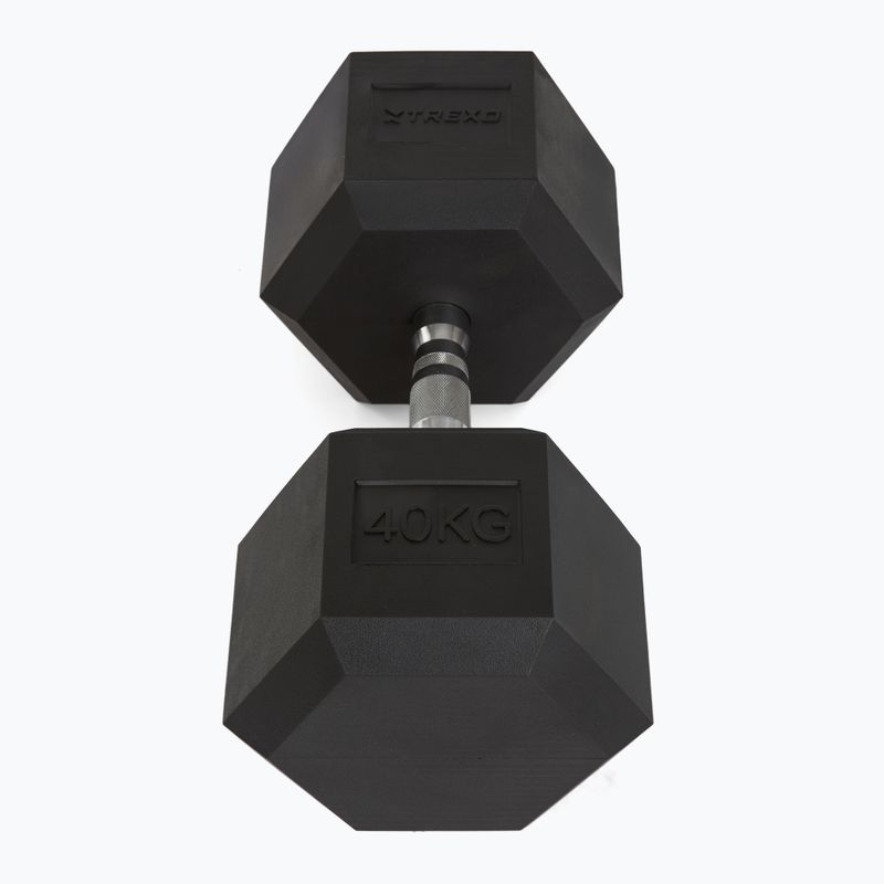 Pogumované činky TREXO Hex 40 kg 3
