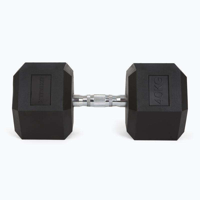 Pogumované činky TREXO Hex 40 kg 4