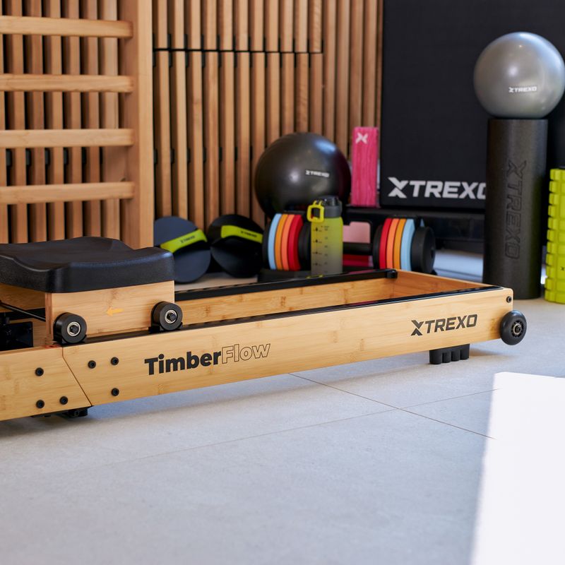 Vodný veslovací trenažér TREXO TimberFlow 16