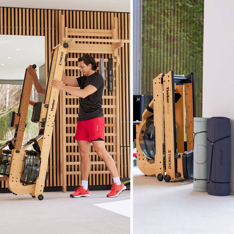 Vodný veslovací trenažér XTREXO TimberFlow 11