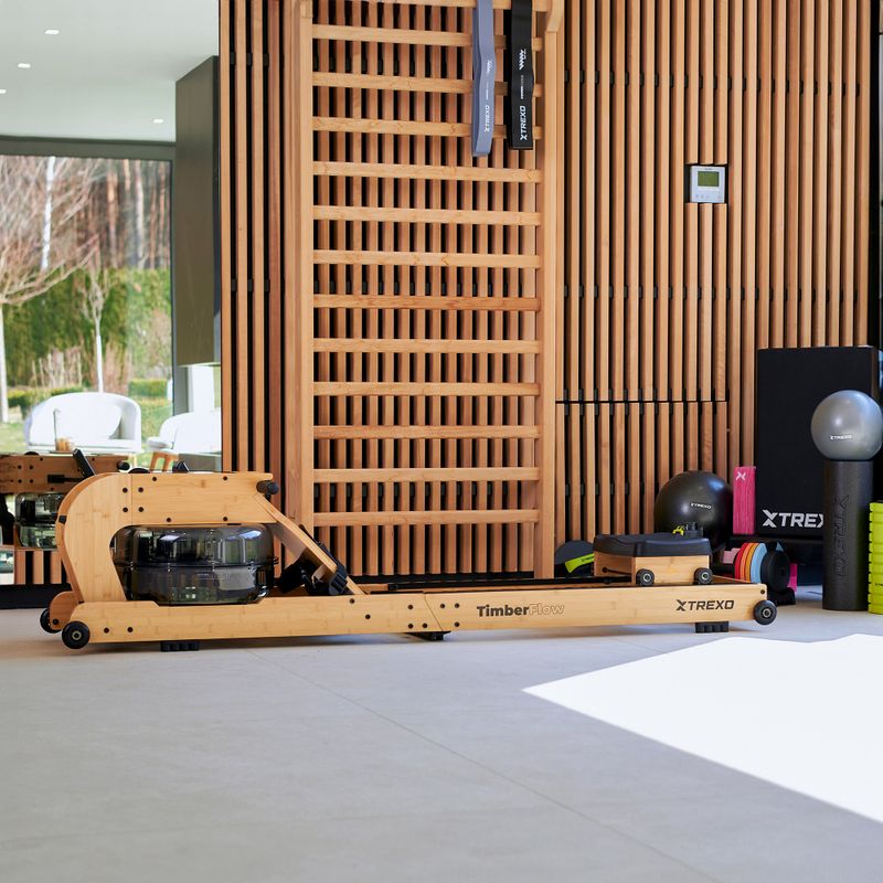 Vodný veslovací trenažér XTREXO TimberFlow 10