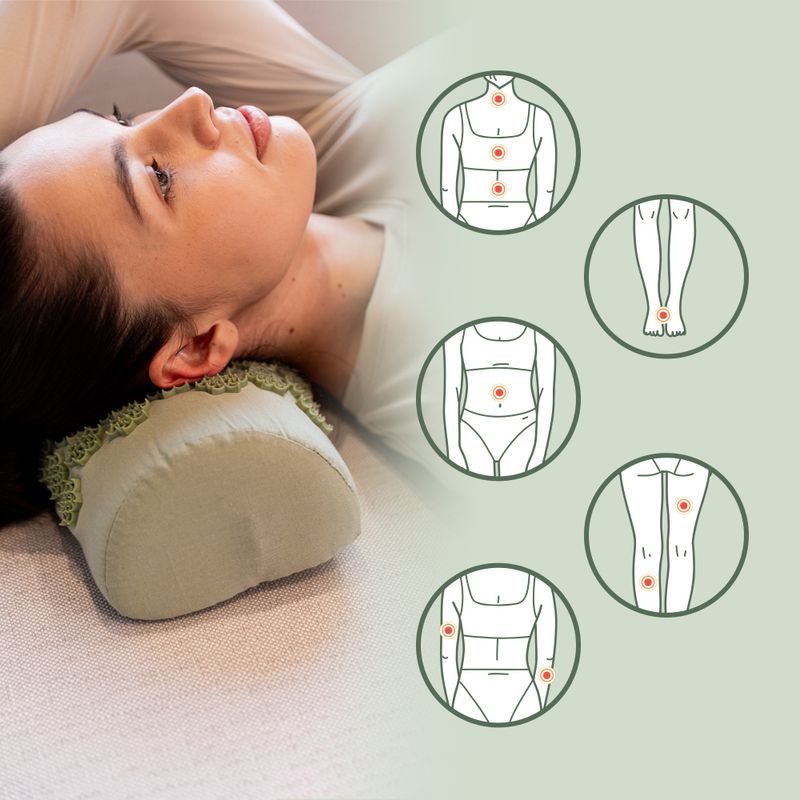 Akupresúrna podložka XTREXO s vankúšom TXO-B4Z004-GN zelená 10