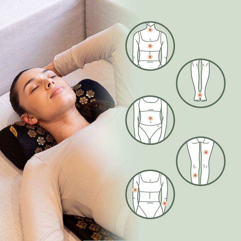 Akupresúrna podložka XTREXO s vankúšom TXO-B4Z004-BK čierna 11