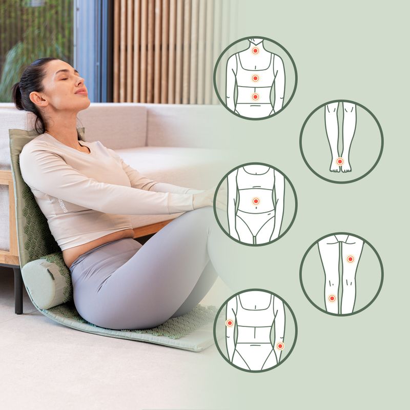 Akupresúrna podložka XTREXO veľká s vankúšom TXO-B4Z005-GN zelená 10