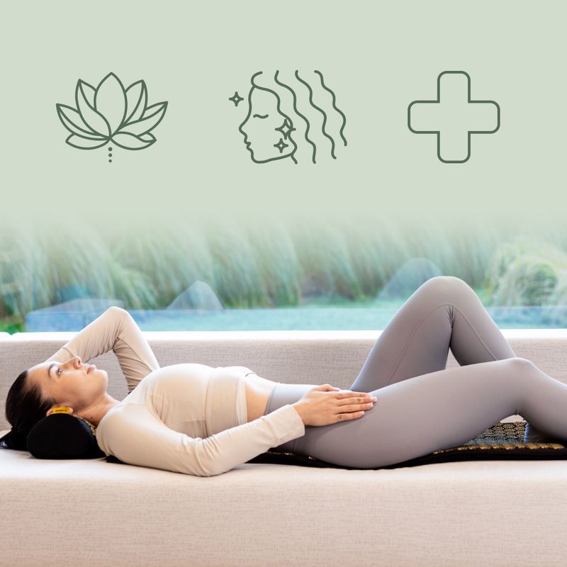 Akupresúrna podložka XTREXO veľká s vankúšom TXO-B4Z005-BK čierna 8