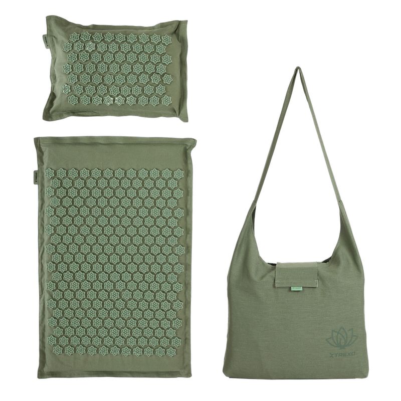 Akupresúrna podložka XTREXO ECO s vankúšom TXO-B4Z006-GN zelená 15
