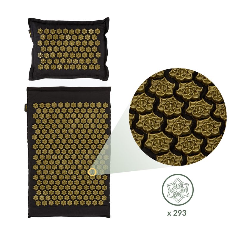 Akupresúrna podložka XTREXO ECO s vankúšom TXO-B4Z006-BK čierna 5