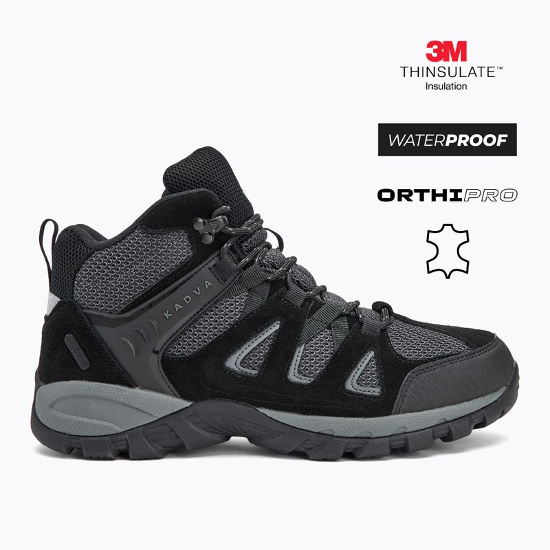 Pánske trekingové topánky KADVA Traver Mid WaterProof čierne 2