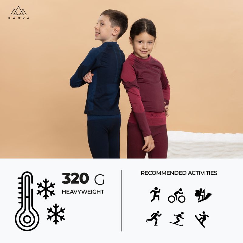 Komplet termoregulačnej bielizne pre deti KADVA Frosty Jrg Set bezšvový ružový 2