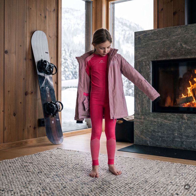 Komplet termoregulačnej bielizne pre deti KADVA Frosty Jrg Set bezšvový ružový 6