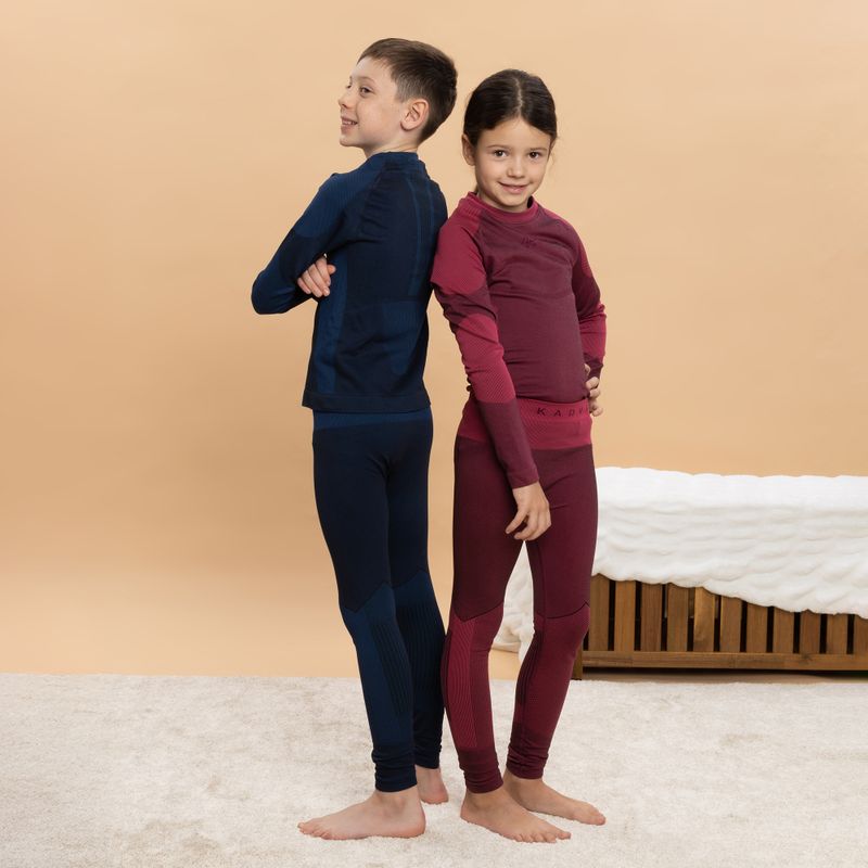 Komplet termoregulačnej bielizne pre deti KADVA Frosty Jrg Set bezšvový ružový 7