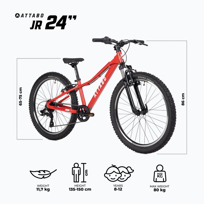 Detský bicykel ATTABO JR 24 červený 2