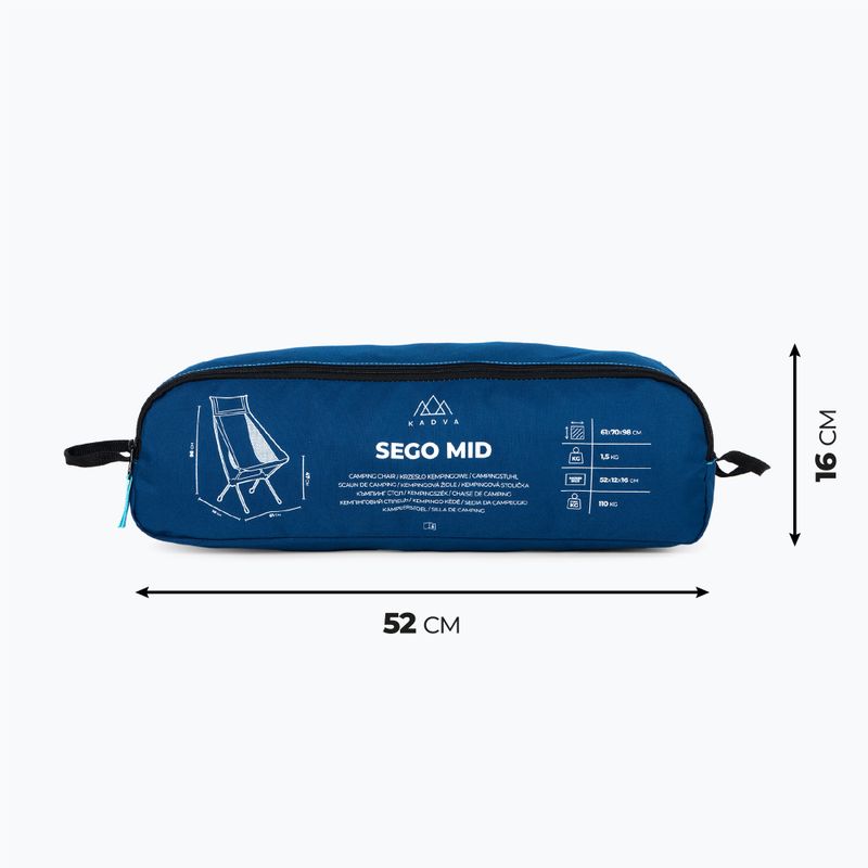 Skladacie turistické kreslo KADVA Sego Mid ultralight modré 11
