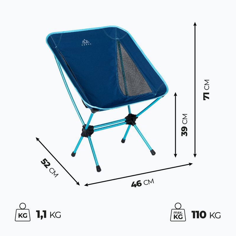 Skladacie turistické kreslo KADVA Sego Low ultralight modré 2