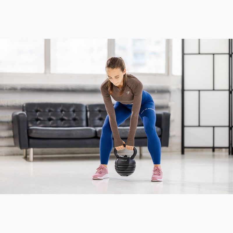 Nastaviteľný kettlebell TREXO 14 kg 8