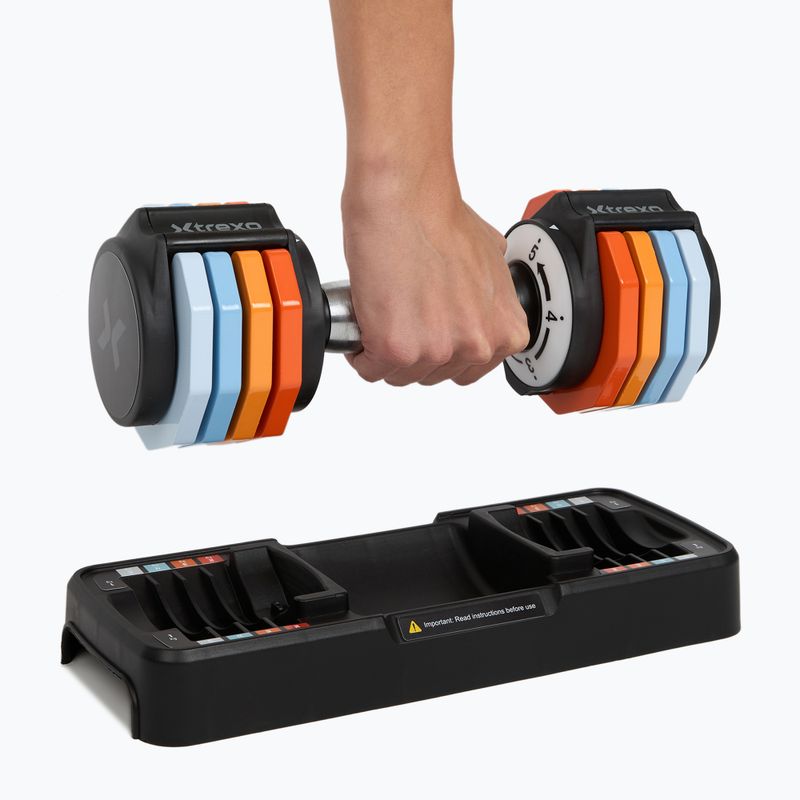 Nastaviteľná sada činiek XTREXO 2 x 5 kg viacfarebná 10