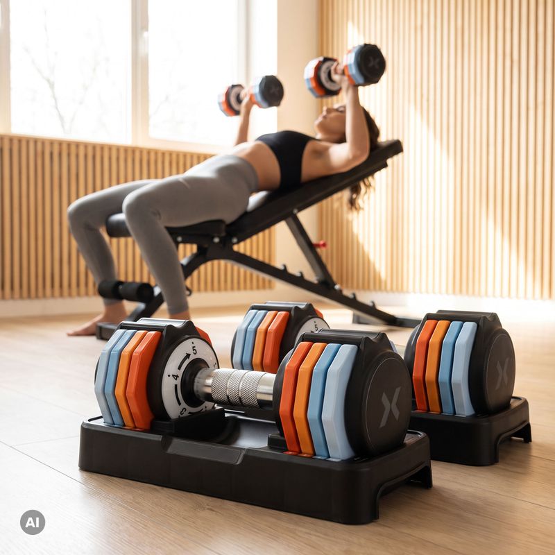 Nastaviteľná sada činiek XTREXO 2 x 5 kg viacfarebná 15