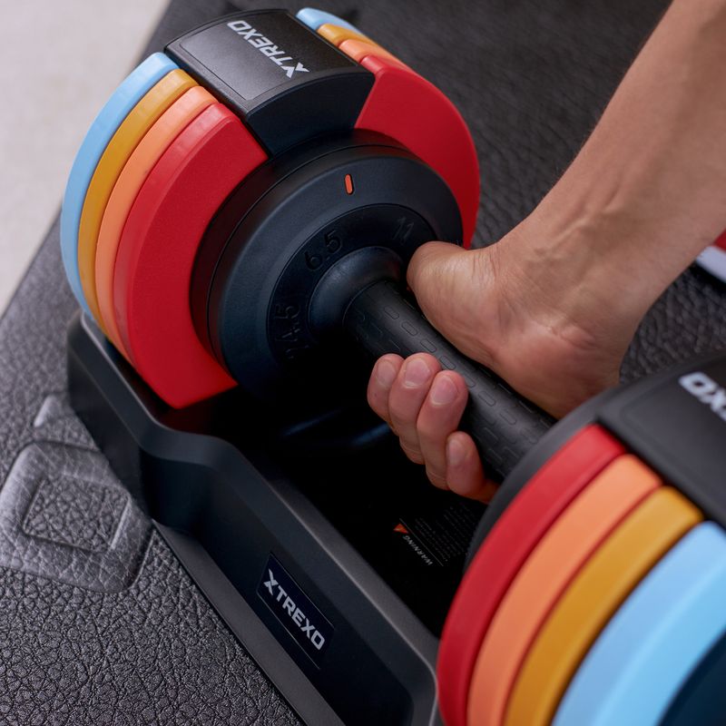 Nastaviteľná činka TREXO 25 kg viacfarebná 9