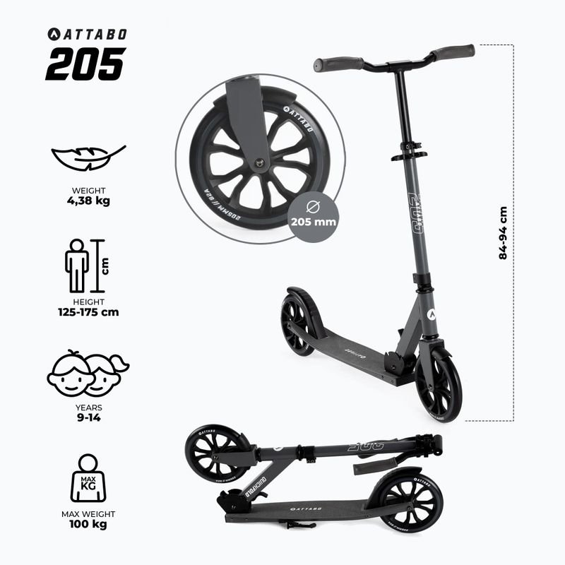 ATTABO 205 šedý skúter ATB-205 2
