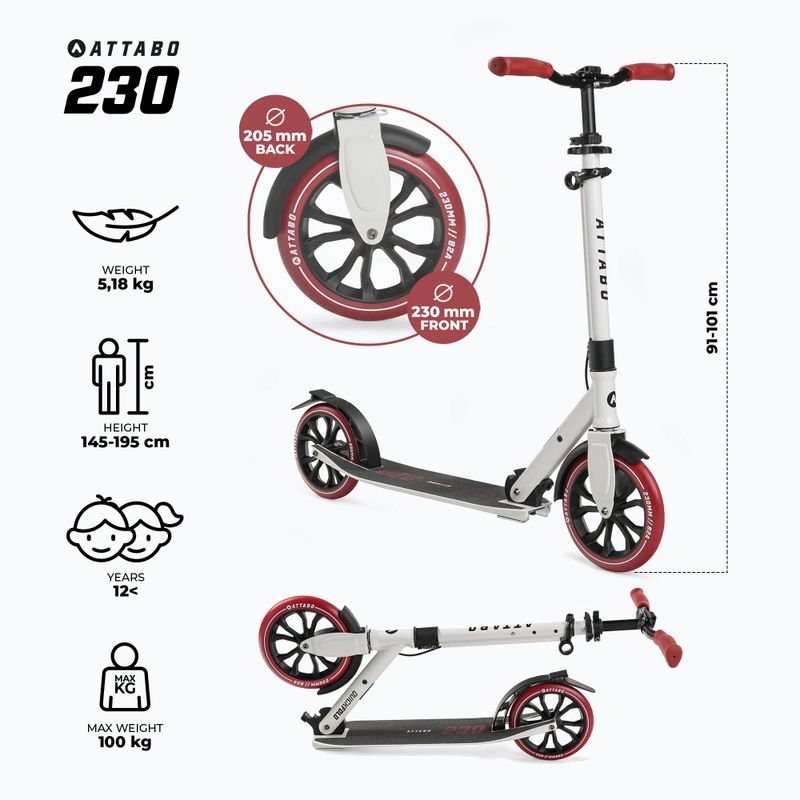 Kolobežka ATTABO 230 biela ATB-230 2