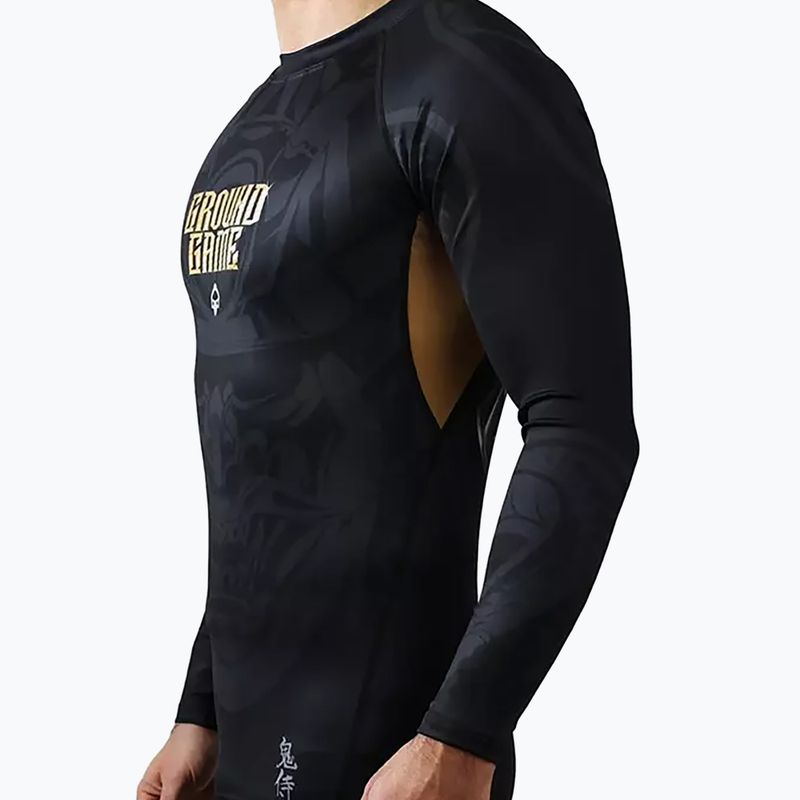 Ground Game Oni Samurai Rashguard black 22RASHLSSAM3 4