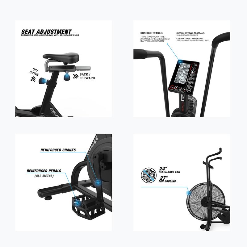 Vzduchový stacionárny bicykel Xebex Air 1000 black 7