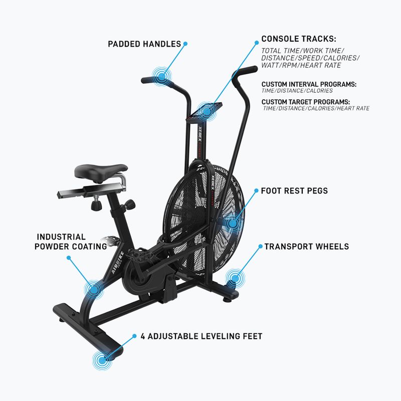 Vzduchový stacionárny bicykel Xebex Air 1000 black 9