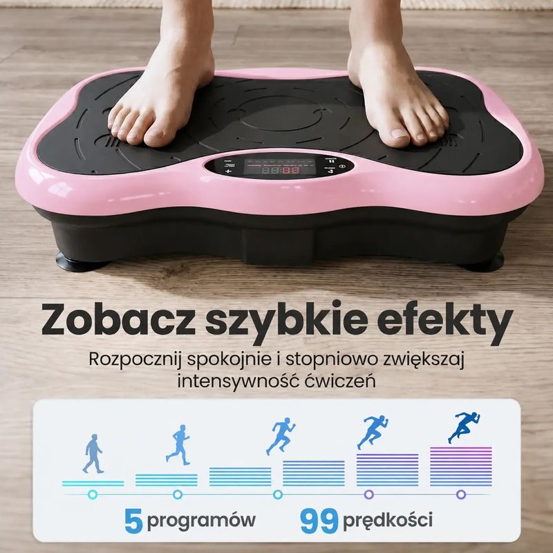 Vibračná platforma Extralink Moonwalk Spin Move black/pink 10