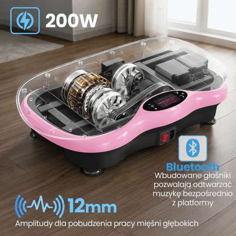 Vibračná platforma Extralink Moonwalk Spin Move black/pink 11