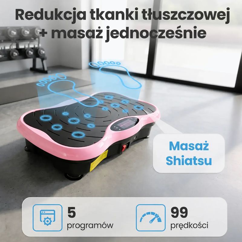 Vibračná platforma Extralink Moonwalk Spin Move black/pink 16