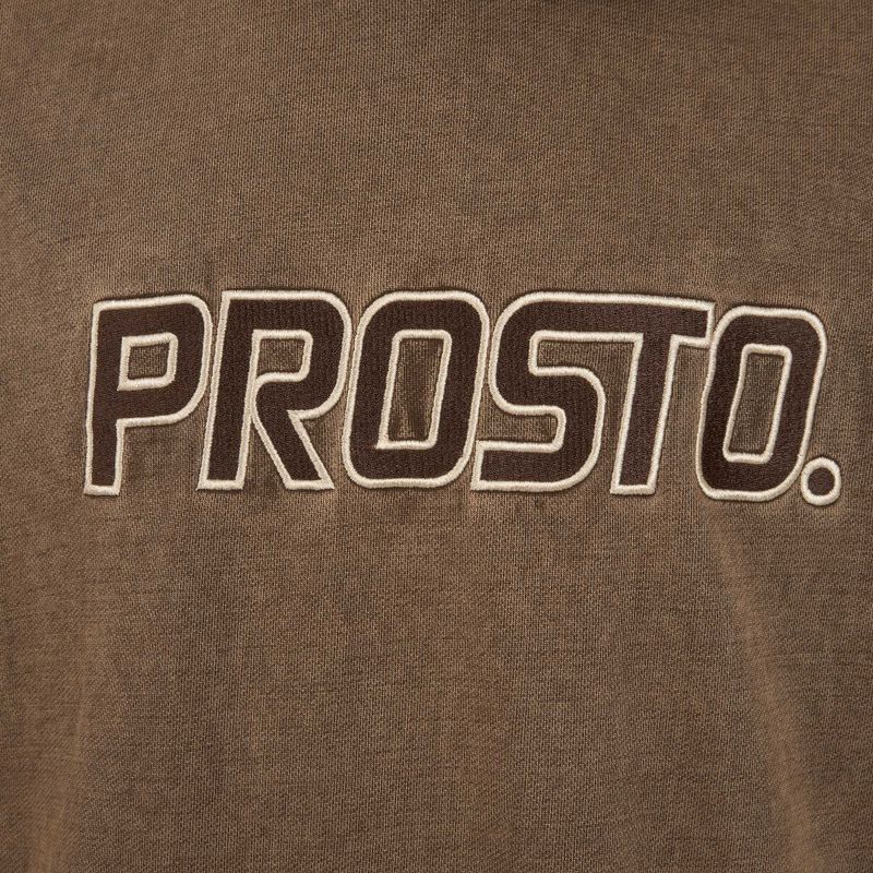 Pánska mikina PROSTO Checked Hoodie dark brown 4