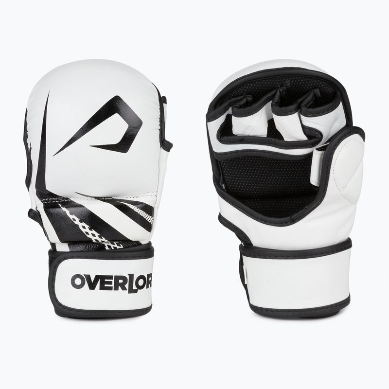 Overlord Sparring MMA grapplingové rukavice z prírodnej kože biele 101003-W/M