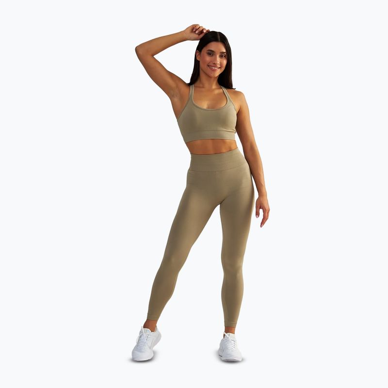 Dámske fitness legíny BeShaped Gym Queen taupe 2