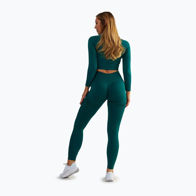 Dámsky fitness top BeShaped Power Up! LS dark green 3