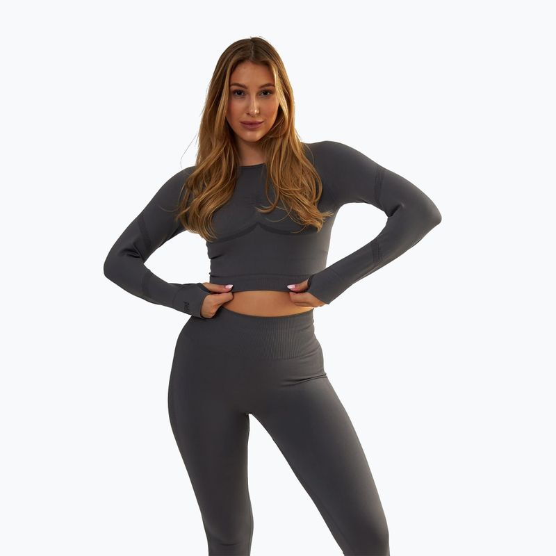 Dámsky fitness top BeShaped Power Up! LS grey