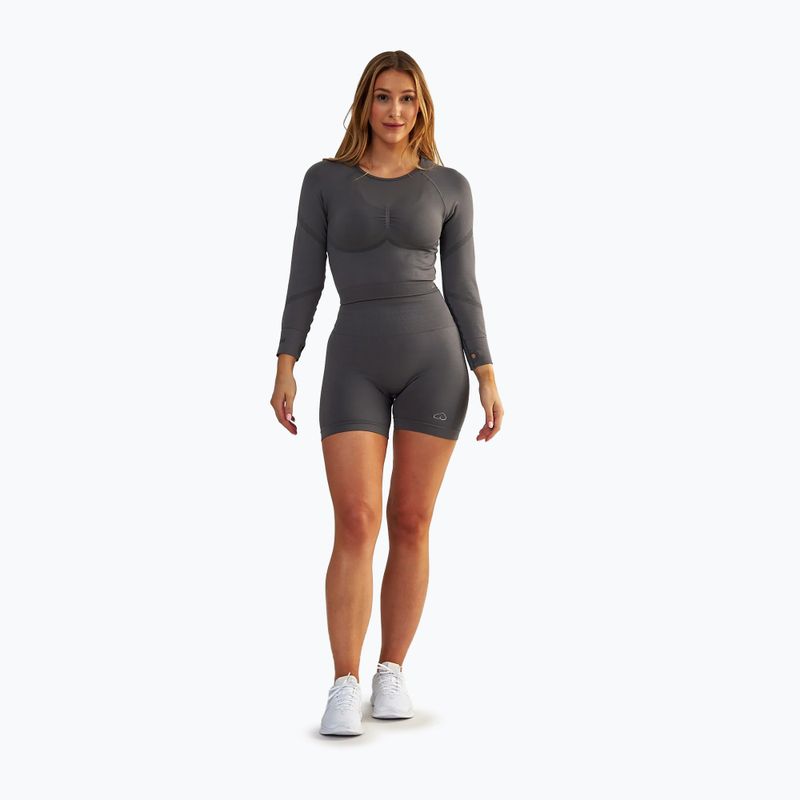 Dámsky fitness top BeShaped Power Up! LS grey 2
