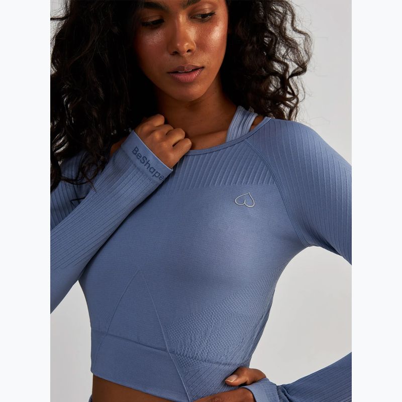 Dámsky fitness top BeShaped Femme Force LS light blue 5