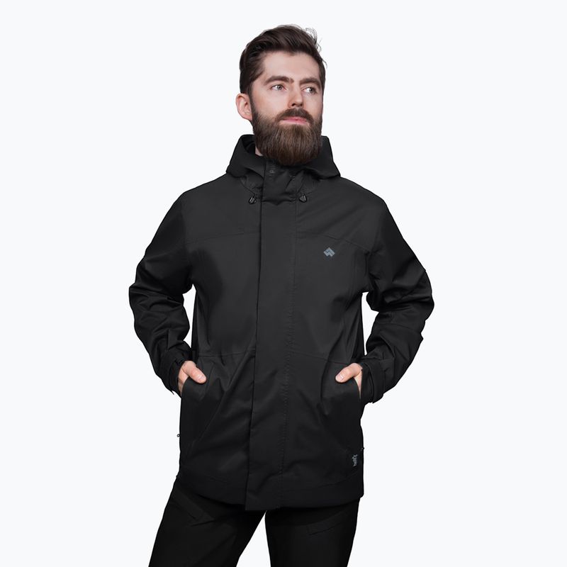Alpinus pánska bunda do dažďa Arys black 3