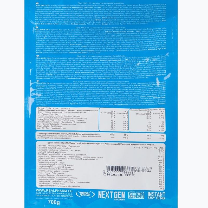 Srvátka Real Pharm Real 700g čokoláda 586115 2