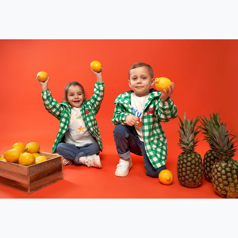 Detská bunda KID STORY Wiatroszczelna i Wodoodporna green grid 10
