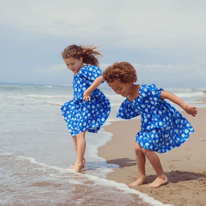Detské šaty KID STORY Lniana blue meadow 6