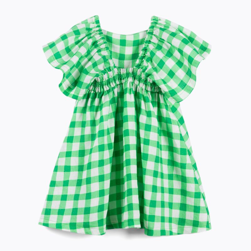 Detské šaty KID STORY Lniana green grid 3