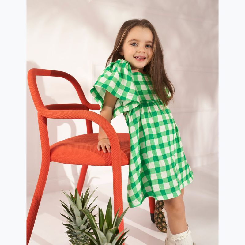 Detské šaty KID STORY Lniana green grid 4