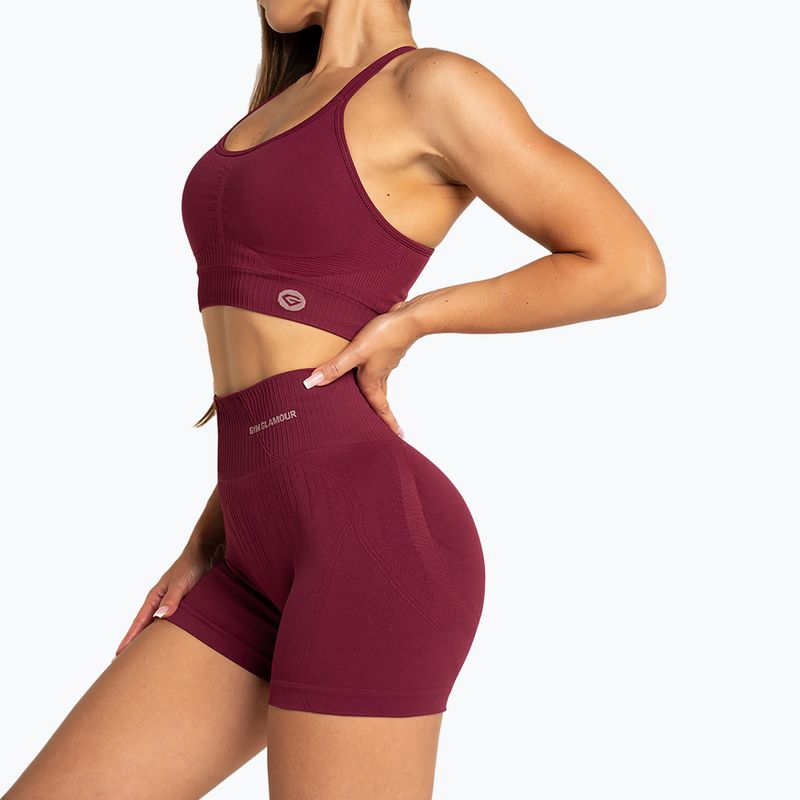 Dámske tréningové šortky Gym Glamour Push Up 2.0 merlot 2