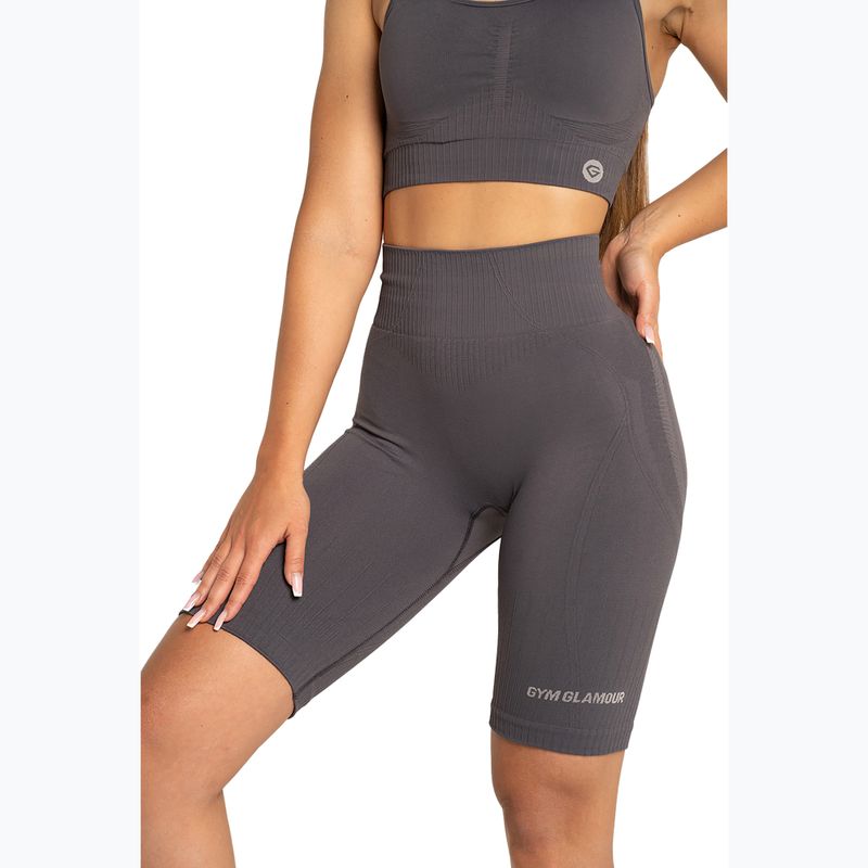 Dámske cyklistické tréningové šortky Gym Glamour Push Up 2.0 dark silver