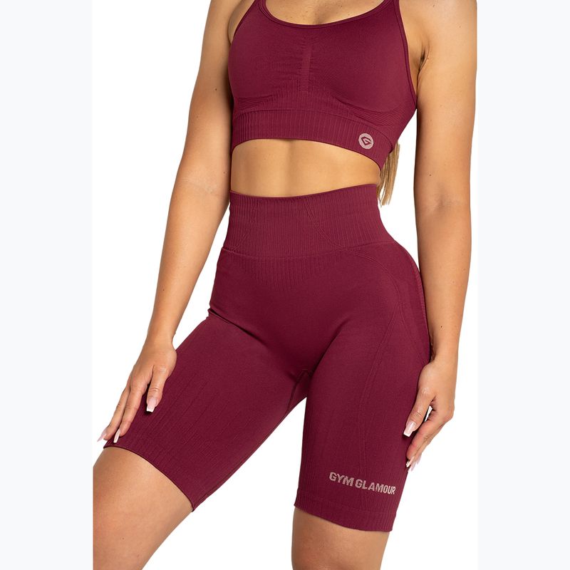 Dámske cyklistické tréningové šortky Gym Glamour Push Up 2.0 merlot