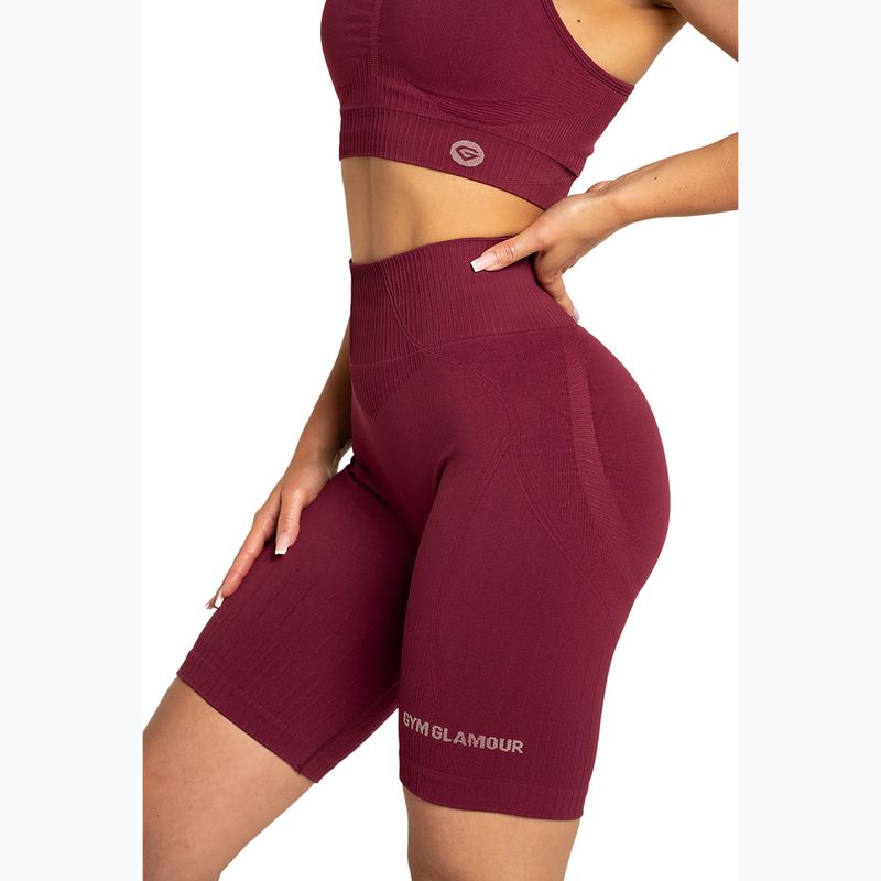 Dámske cyklistické tréningové šortky Gym Glamour Push Up 2.0 merlot 3