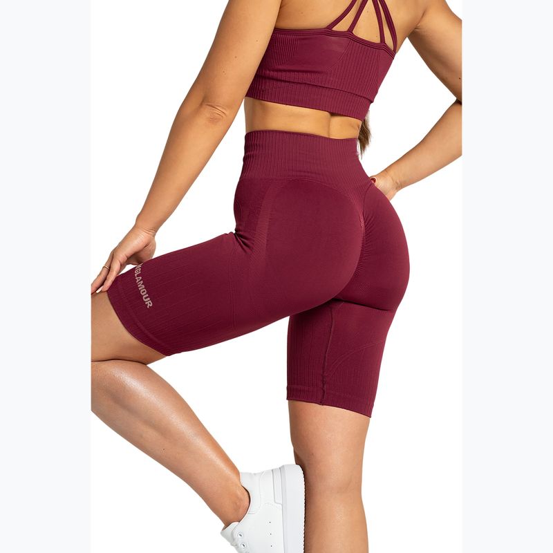 Dámske cyklistické tréningové šortky Gym Glamour Push Up 2.0 merlot 6