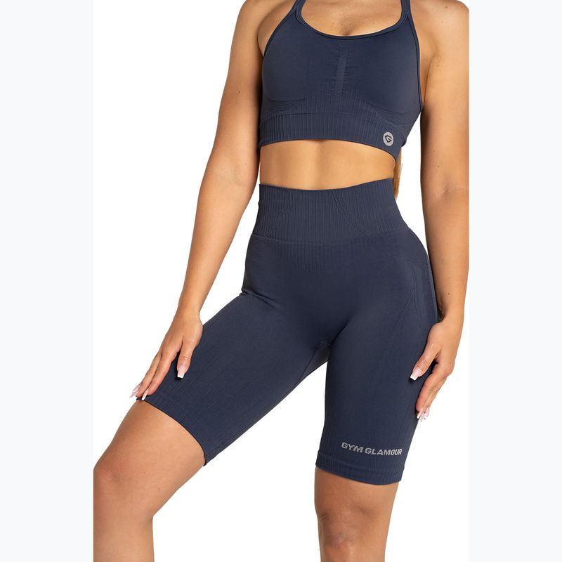 Dámske cyklistické tréningové šortky Gym Glamour Push Up 2.0 denim