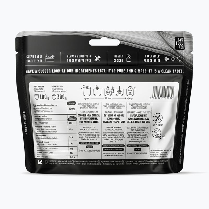 Mrazom sušené potraviny LYOFOOD Fig & Blueberry Oatmeal 300 g 2
